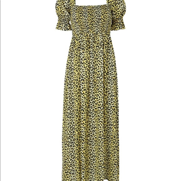 Notes du Nord Olivia Leopard-Print Smocked Maxi Dress - Picture 2 of 15